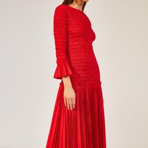 GUC XS Khaite Mariella Red midi dress